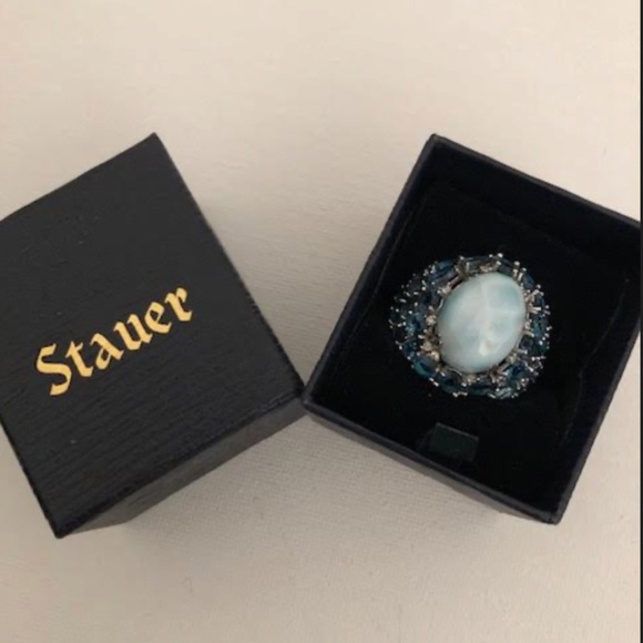 Stauer Atlantis Larimar & Blue Topaz Ring - Picture 2 of 5